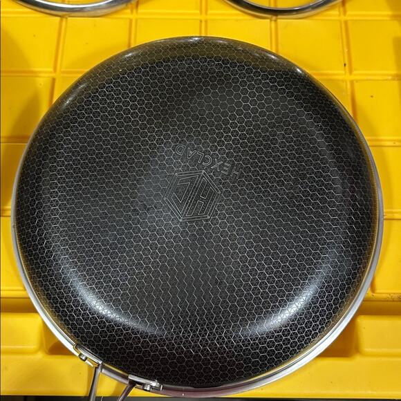HEXCLAD 7-Piece Nonstick Stainless Steel Frying Pan Set 8 10 12- Lids Wok $600 - Picture 6 of 10